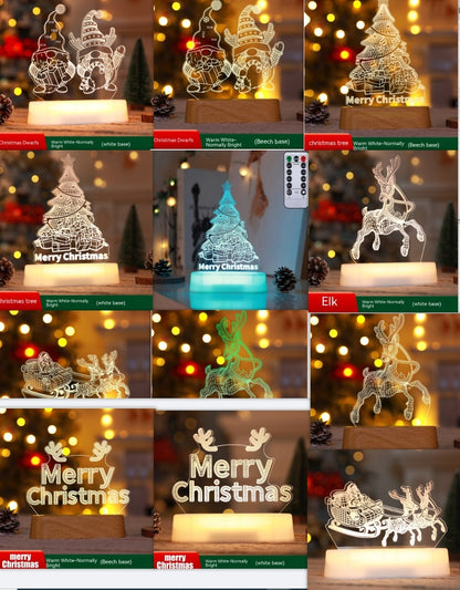 3D Lamp Acrylic LED Christmas Ornaments